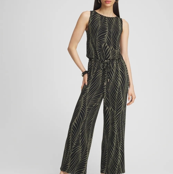 Chico's Pants - Chico's Olive & Black Sleeveless Jumpsuit Medium 1 NWT